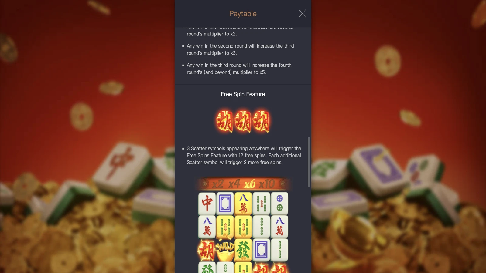 Mahjong Ways paytable 3