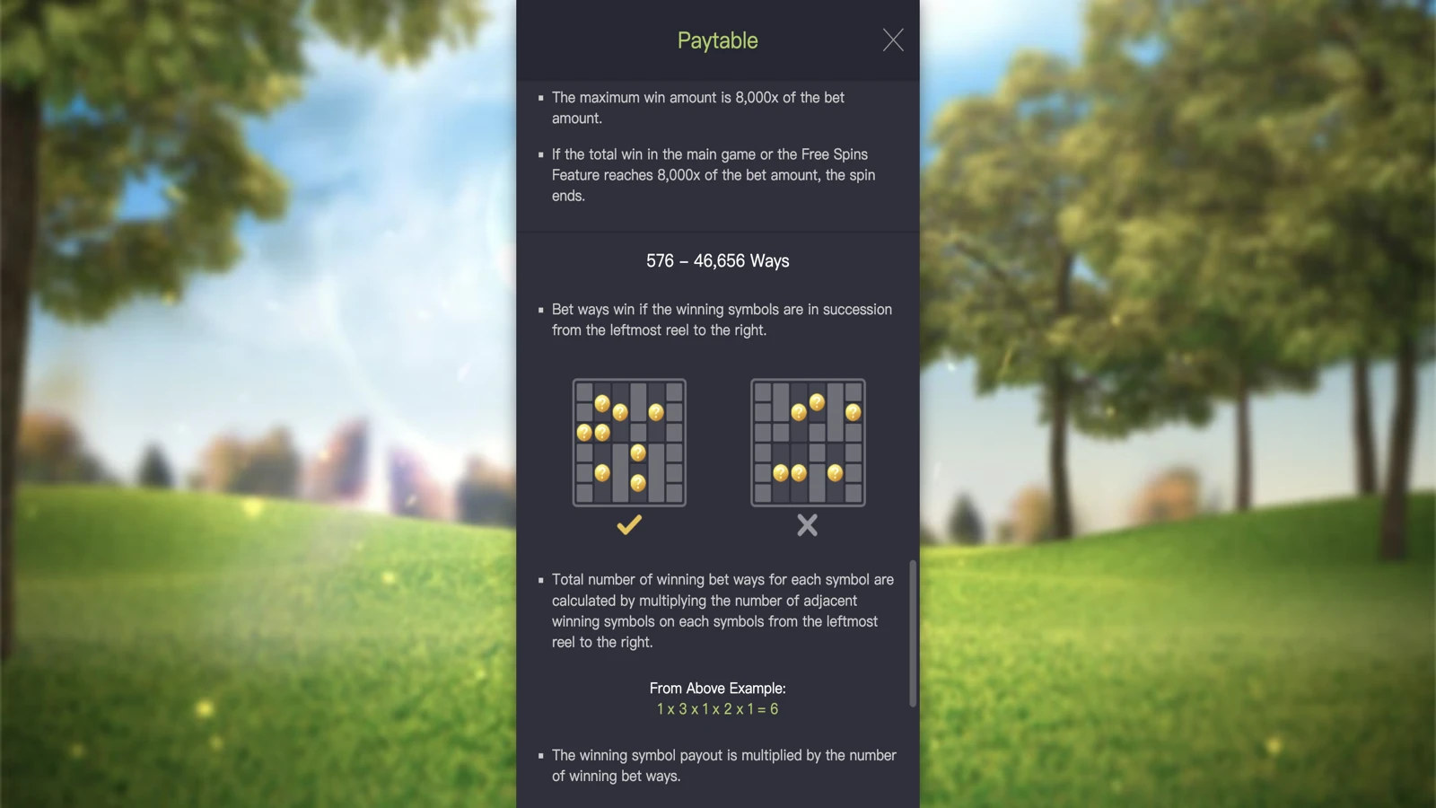 Super Golf Drive paytable 4