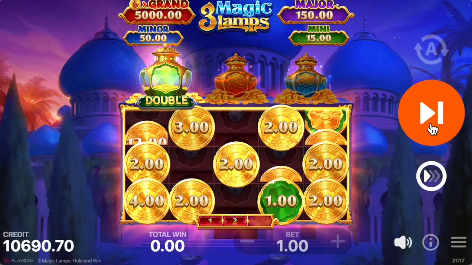 3 Magic Lamps: Hold and Win Slot Double Feature