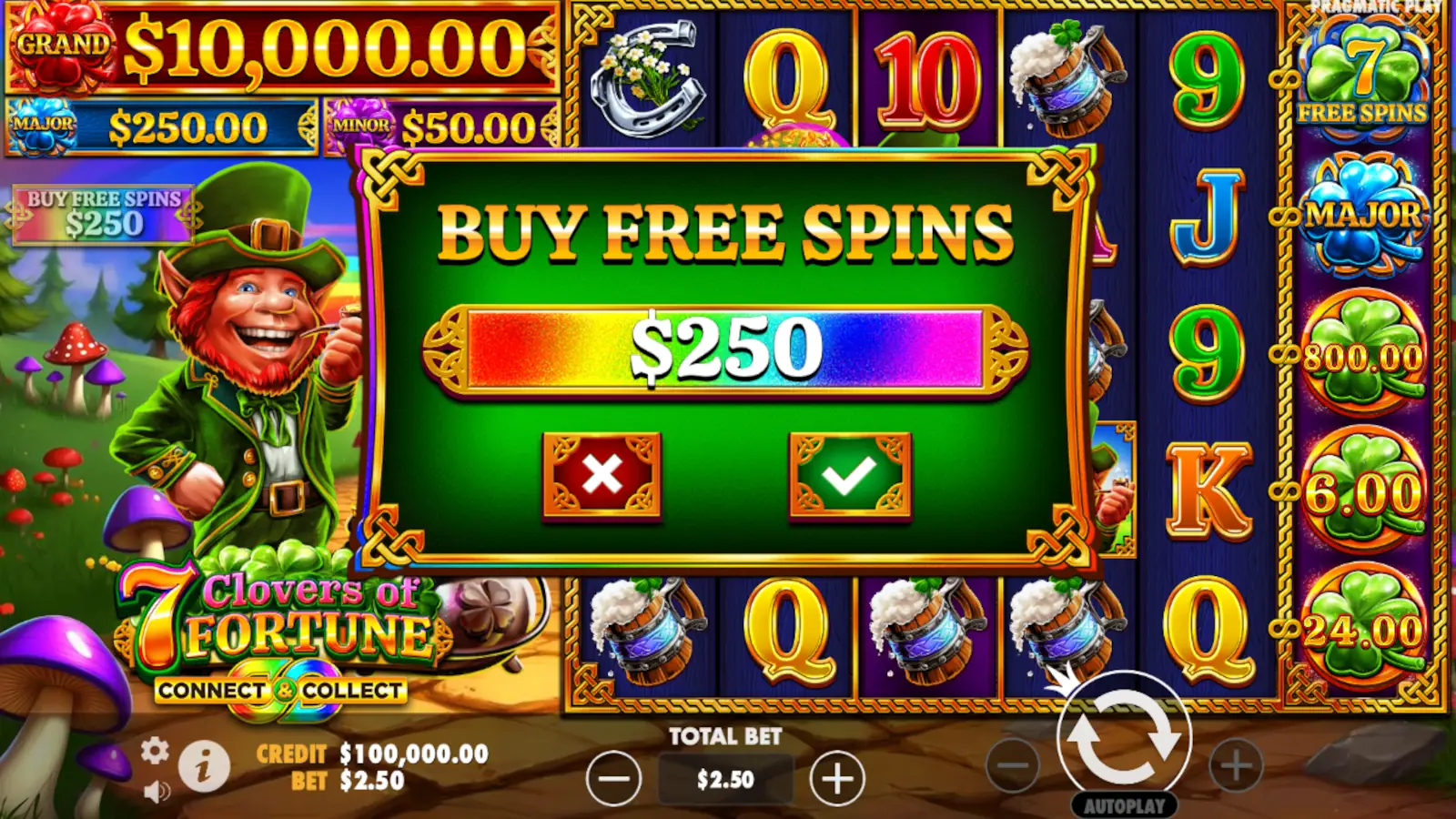 7 Clovers of Fortune Slot Bonus Buy Feature