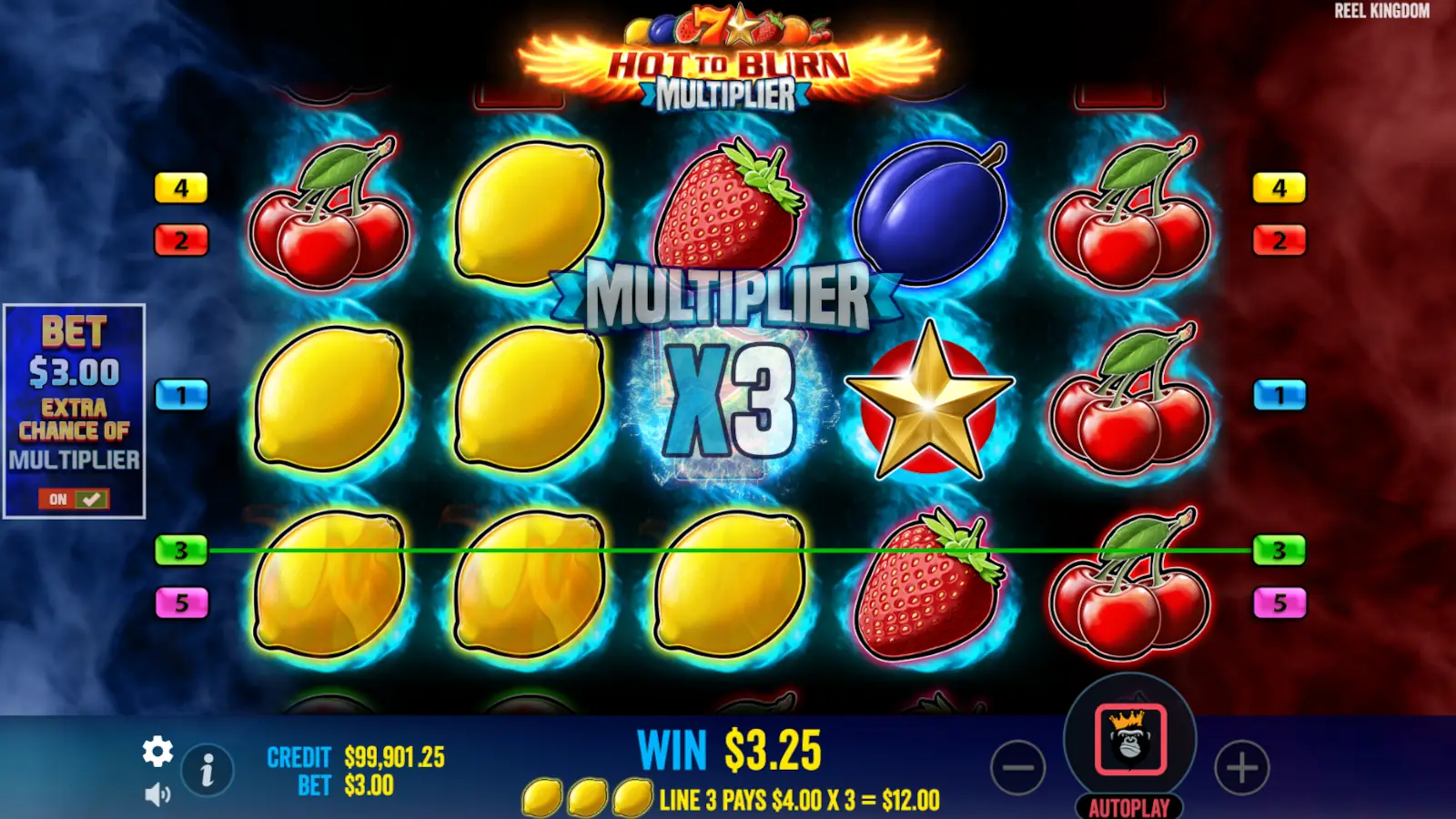 Hot to Burn Multiplier Slot Flaming Symbols Multiplier