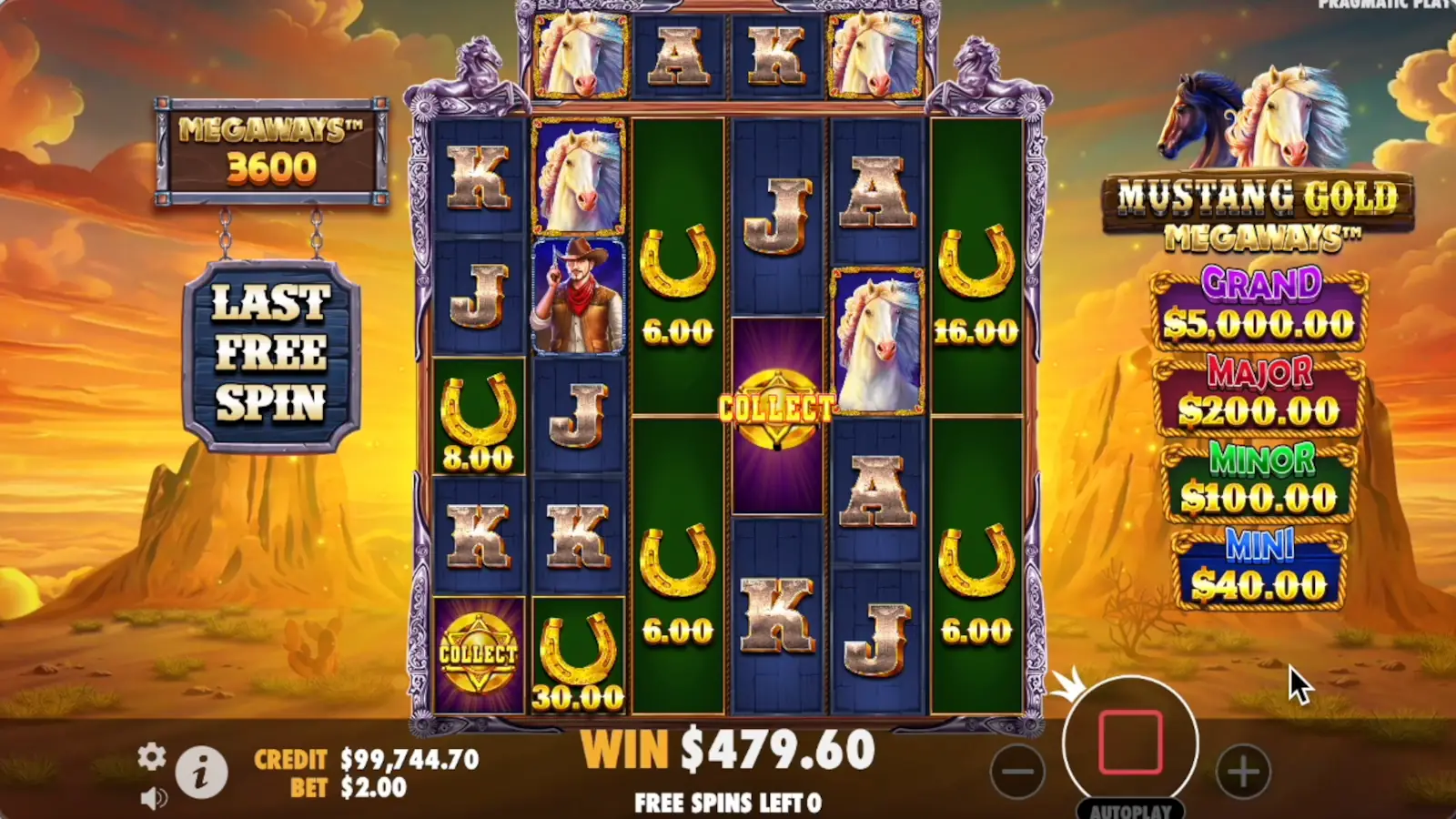 Mustang Gold Megaways Slot Free Spins Feature 2