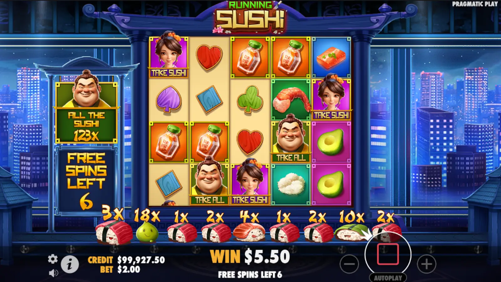 Running Sushi Slot Free Spins