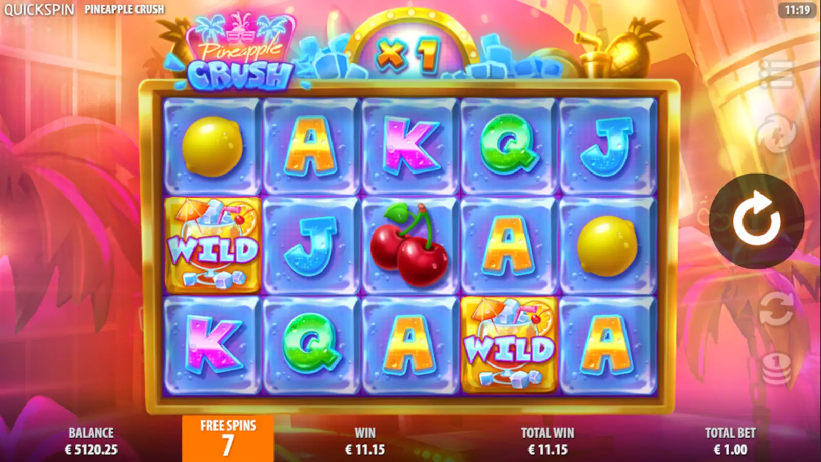 Pineapple Crush Slot Free Spins Bonus