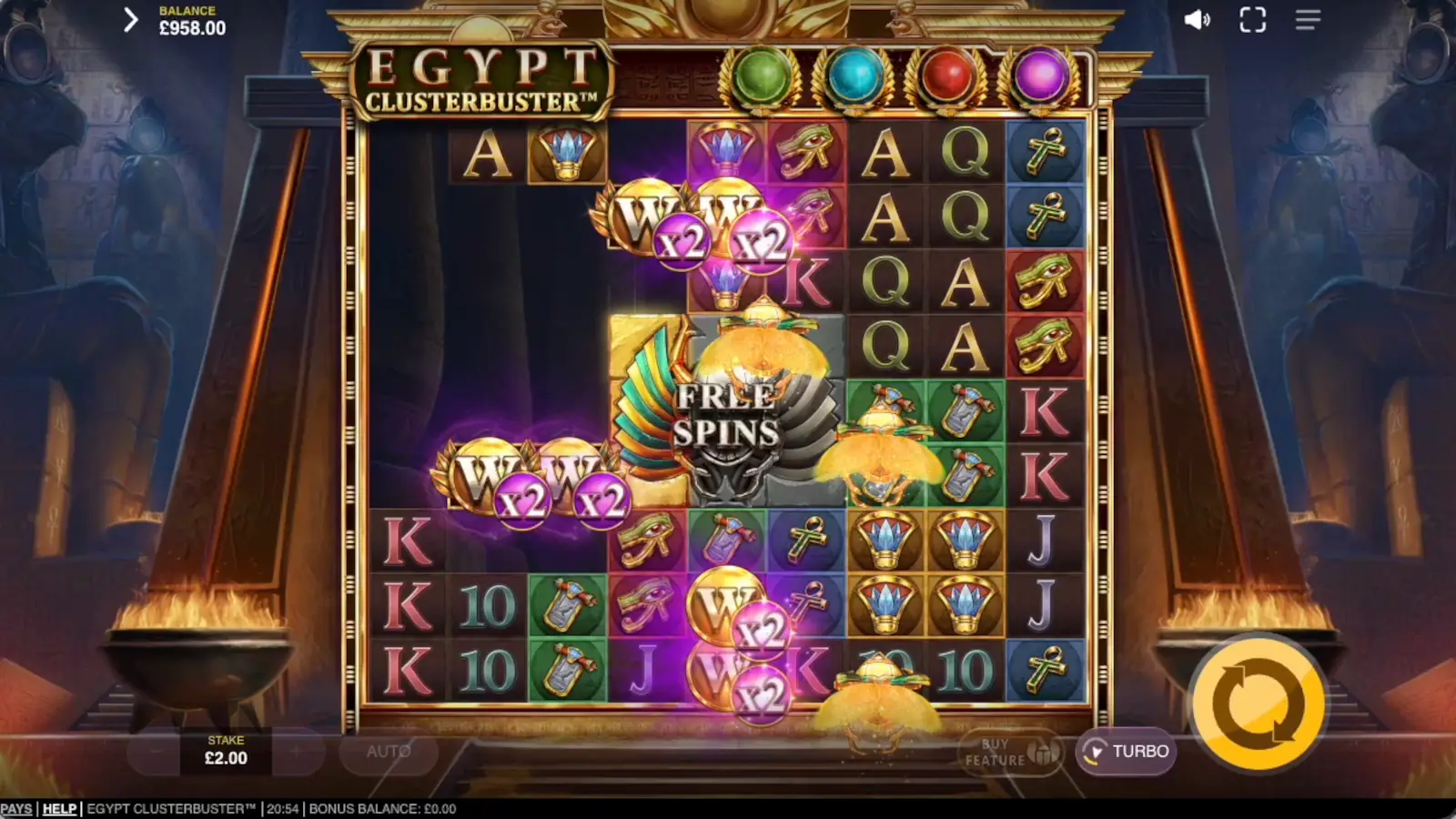 Egypt Clusterbuster Slot Ancient Orbs Progress