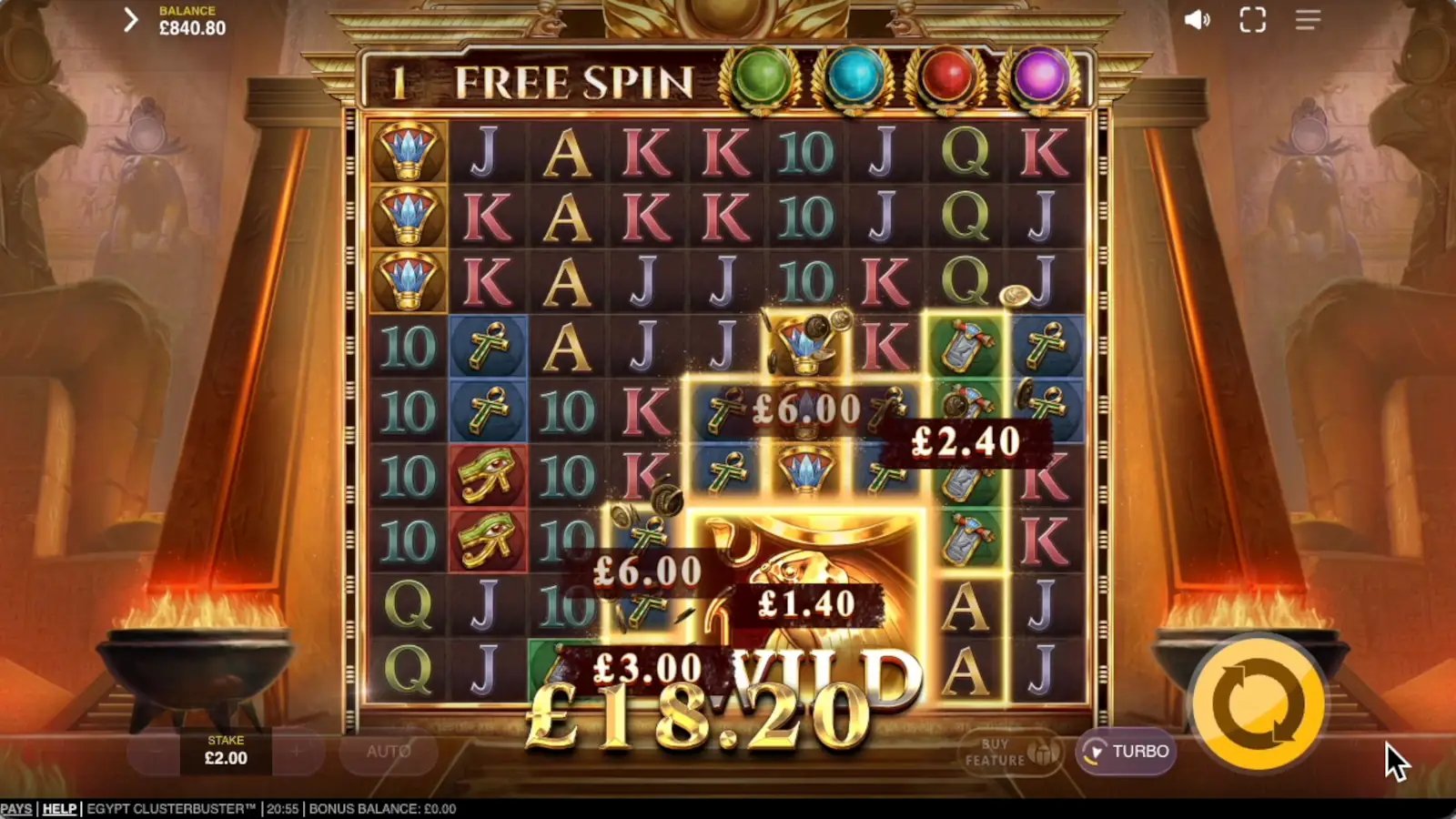 Egypt Clusterbuster Slot Free Spins Feature