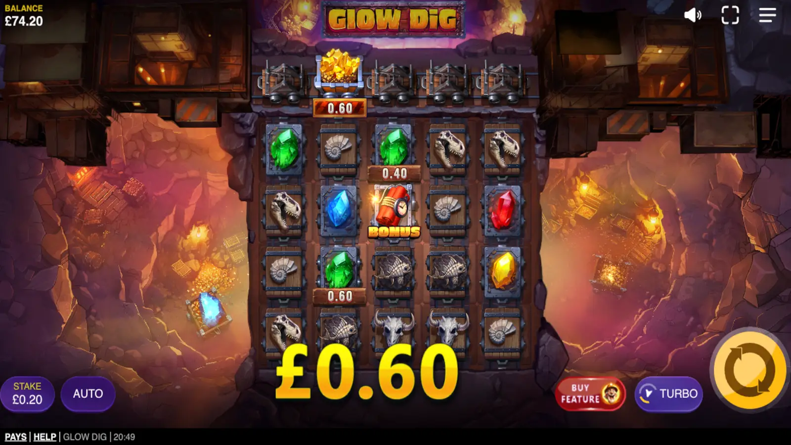 Glow Dig Slot Extra Prizes