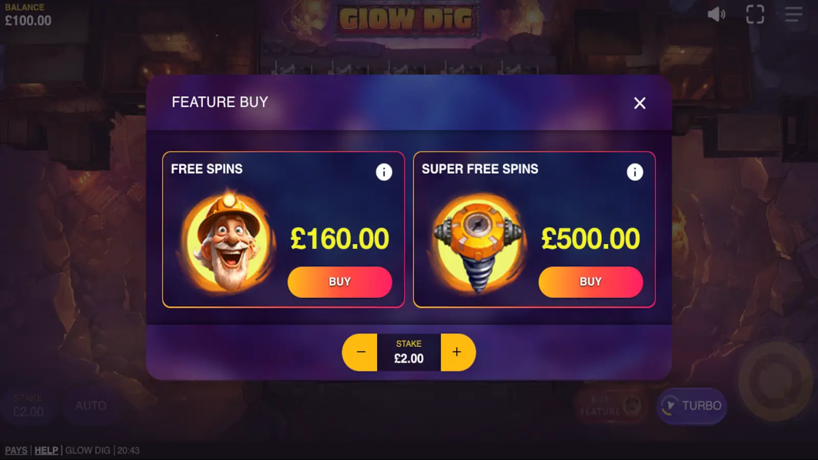 Glow Dig Slot Bonus Buy