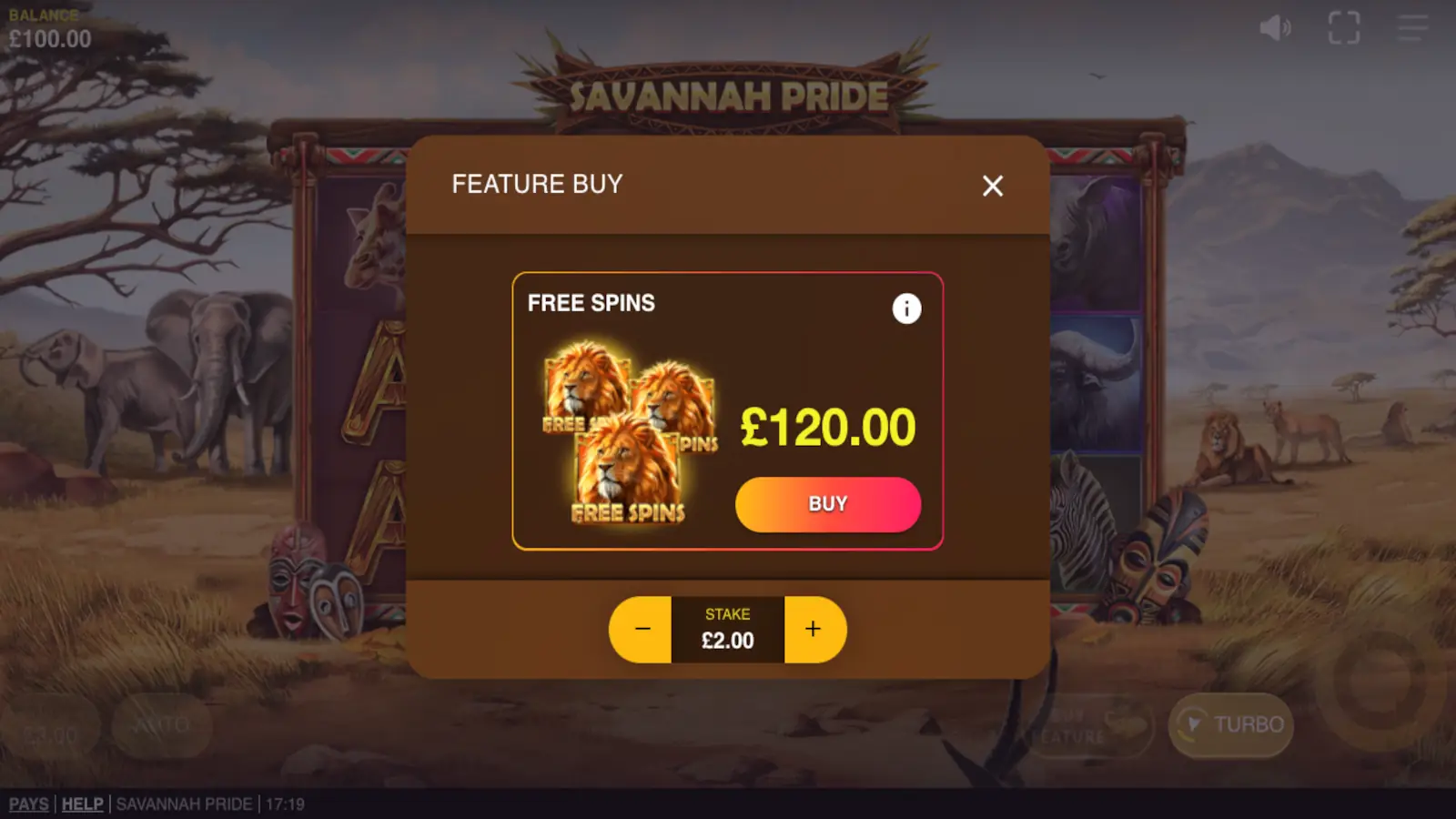 Savannah Pride Slot Bonus Buy