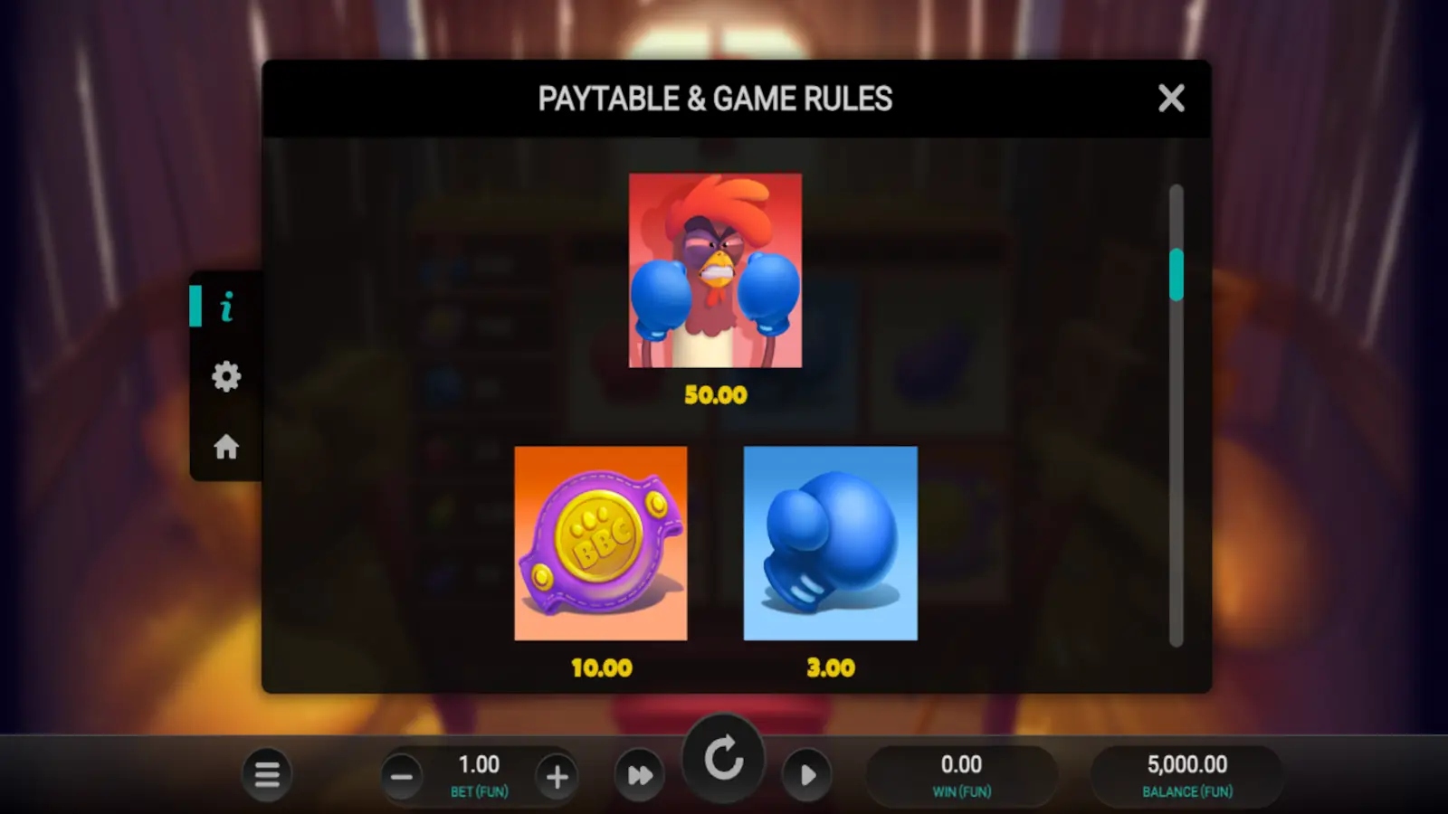 Feather Fury Slot Symbols and Paytable