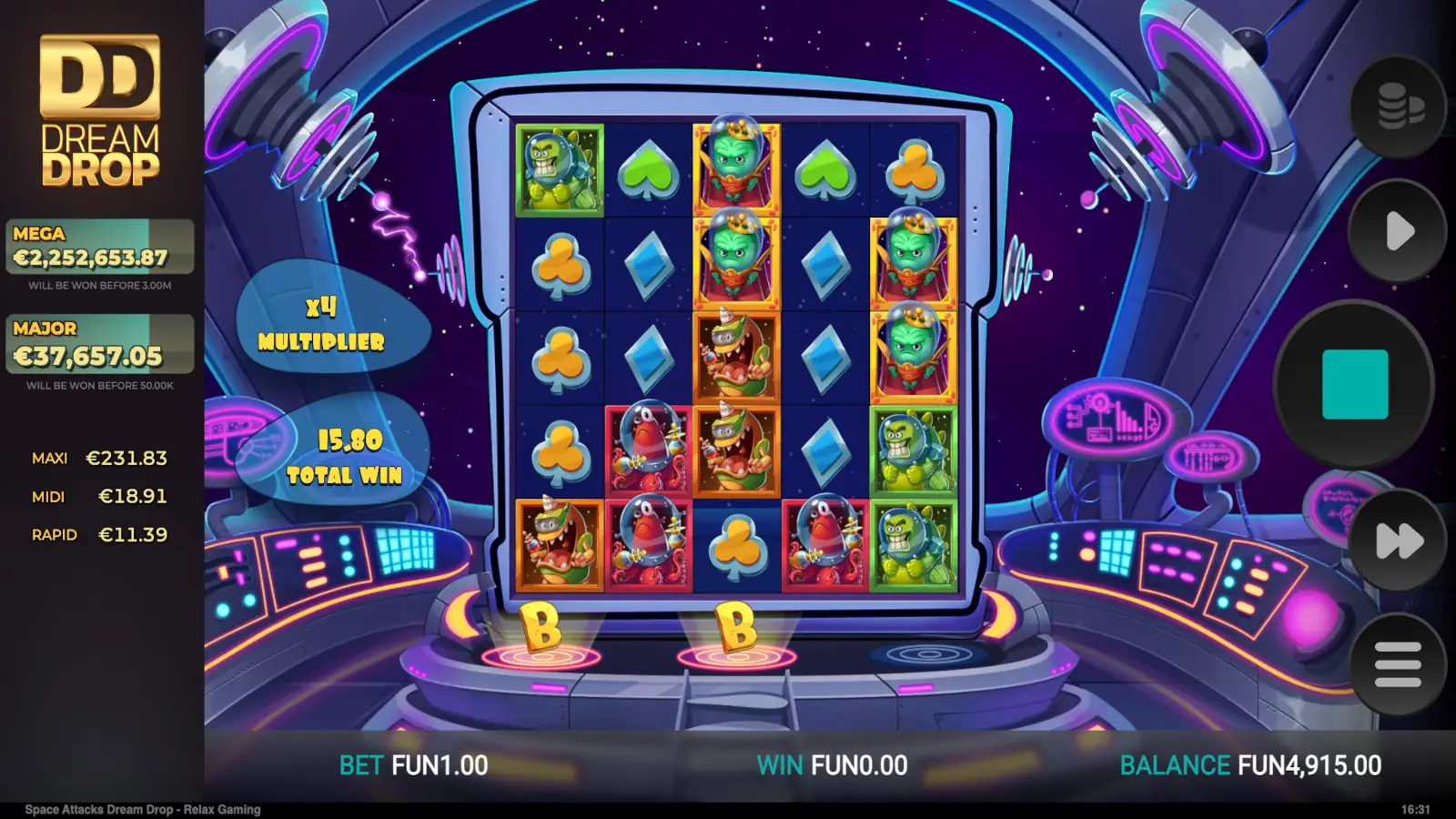 Space Attacks Dream Drop Slot Free Spins