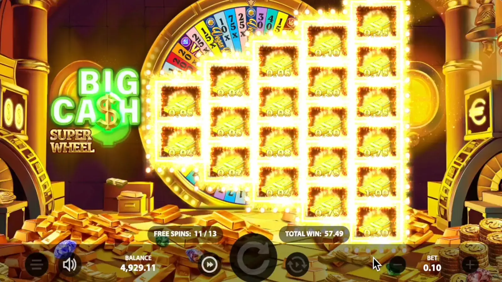 Big Cash Super Wheel Slot Free Spins 3