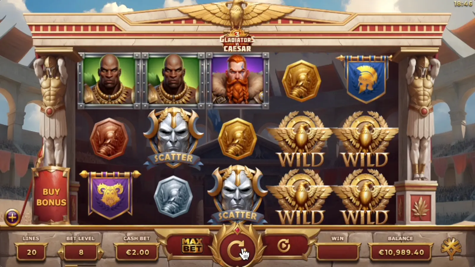 3 Gladiators vs Caesar Slot Gladiator Feature