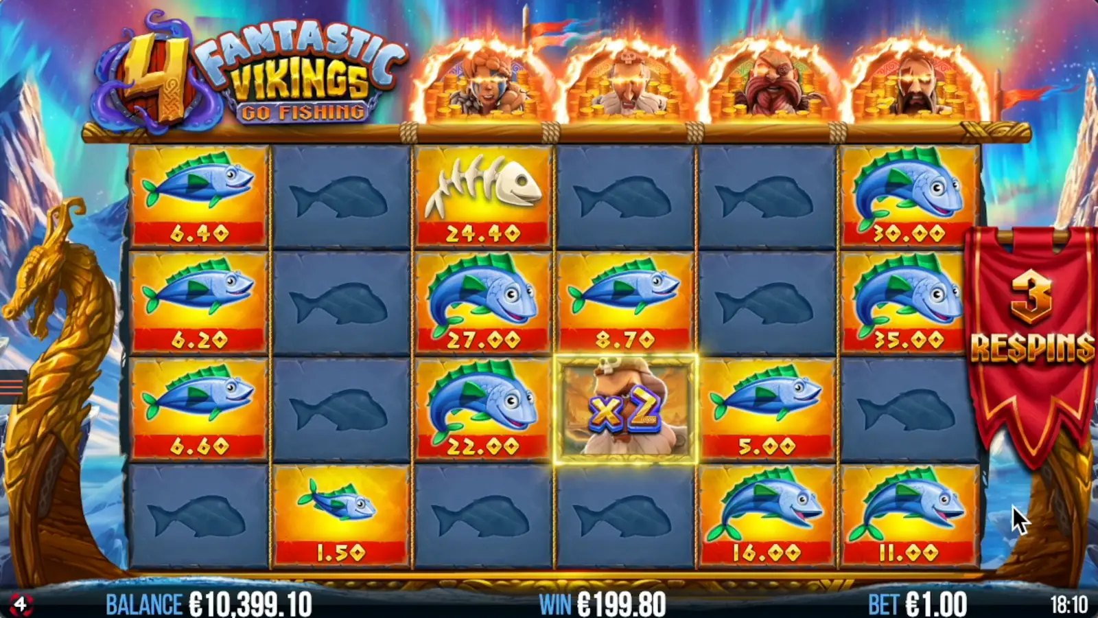 4 Fantastic Vikings Go Fishing Slot Giant Squid Bonus