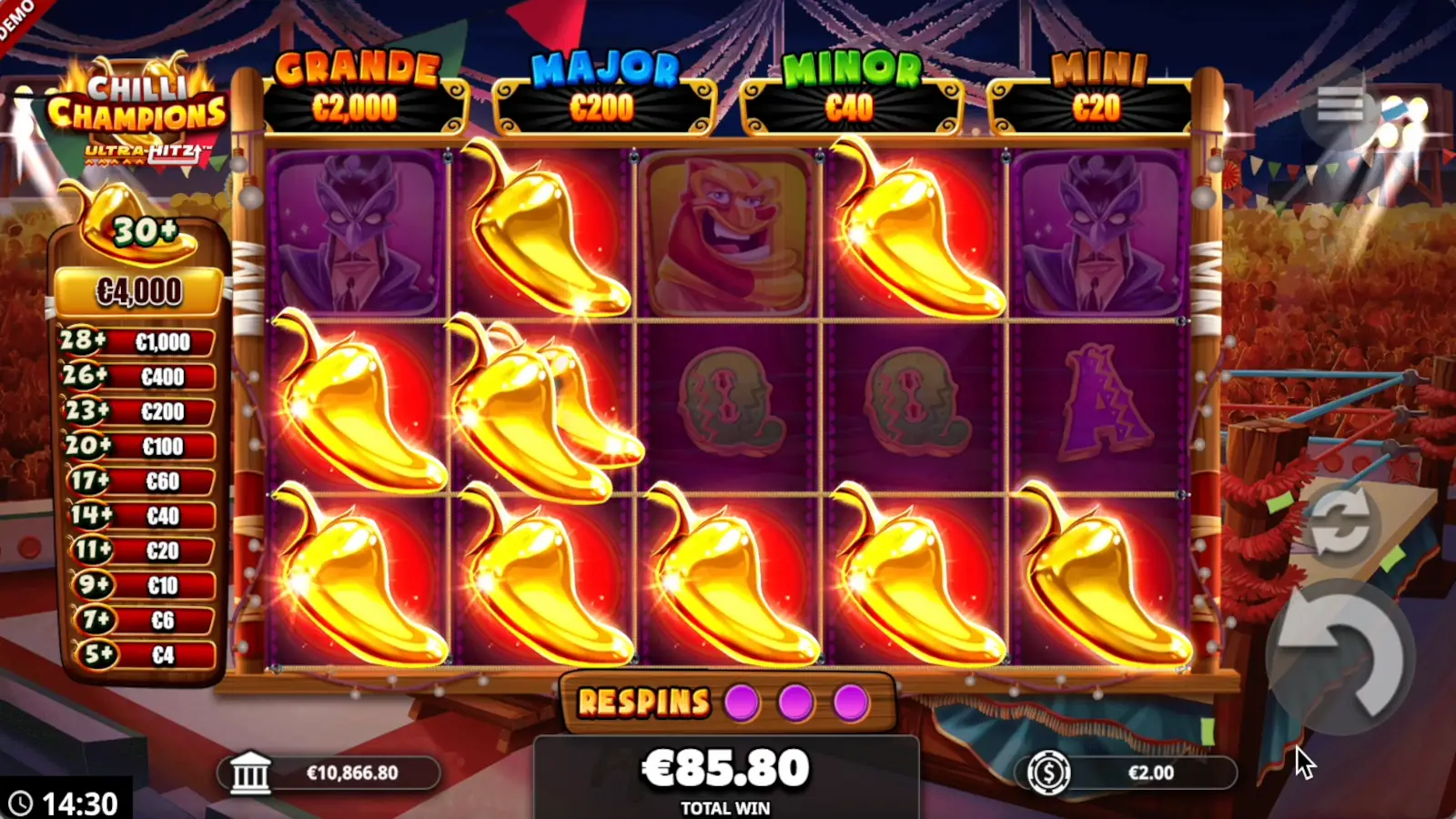 Chilli Champions UltraHitz Slot Respins Rumble