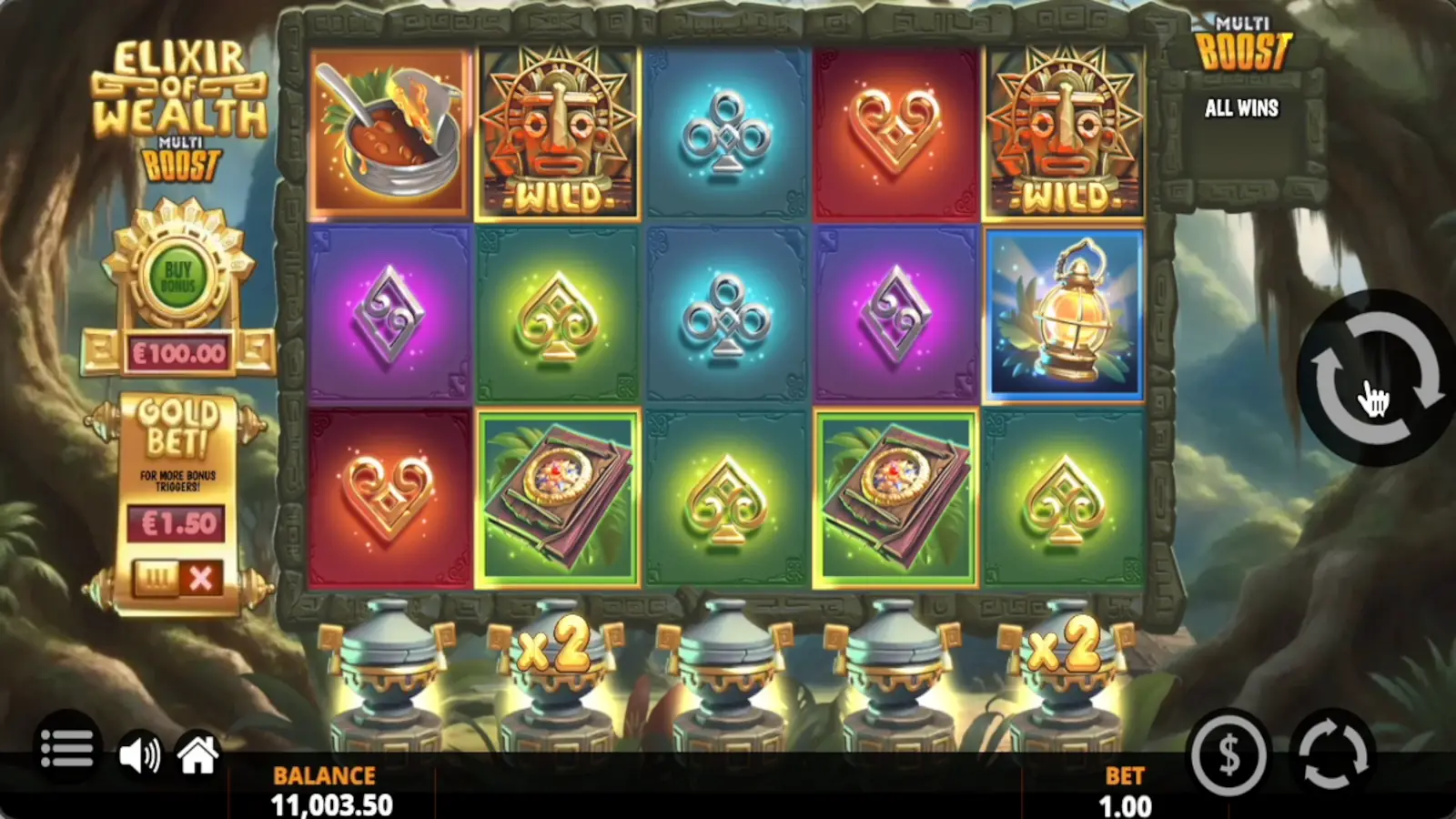 Elixir of Wealth Slot Multiboost Feature